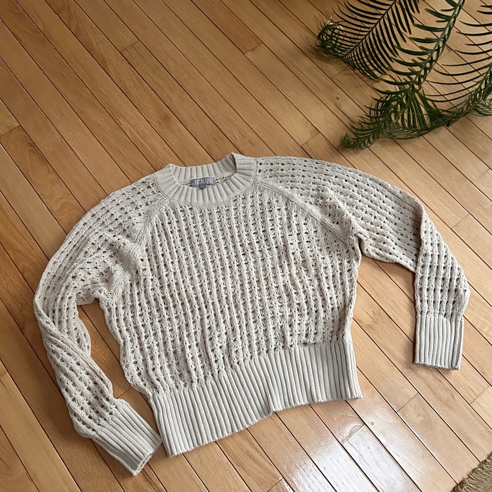 Women’s Spring Jcrew pullover  100% cotton sweater beige.